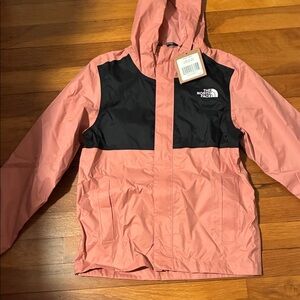 Available The North Face Kids Two-Tone Pink and Black Raincoat